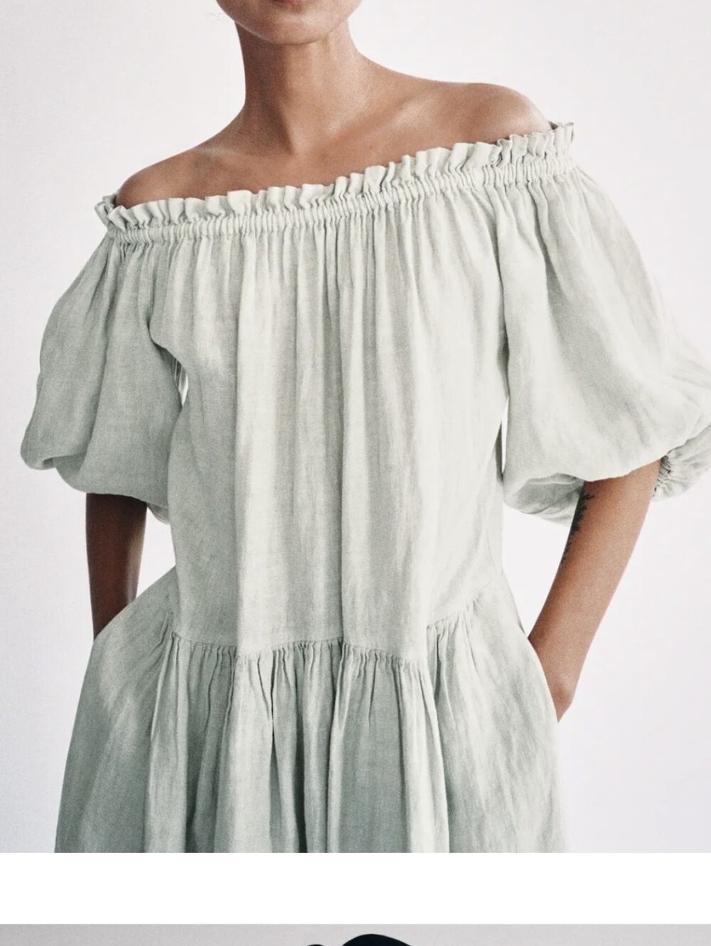 ❤️SALE ENDS on SEP.05💔Zara  100% LINEN MIDI DRESS(XS)